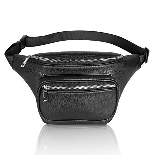Geestock Black Leather Fanny Pack 100 Deals