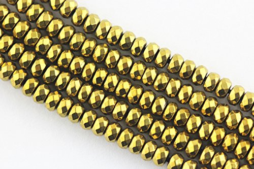 Gold Hematite Rondelle Loose Beads for Jewelry 100 Deals