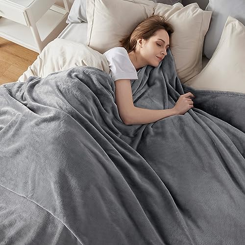 Grey Queen Size Fleece Bed Blanket 100 Deals
