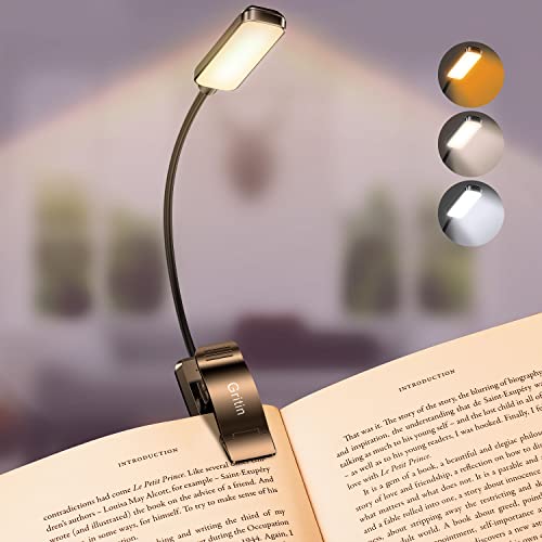 Gritin Rechargeable Book Light - 3 Color Temperatures 100 Deals