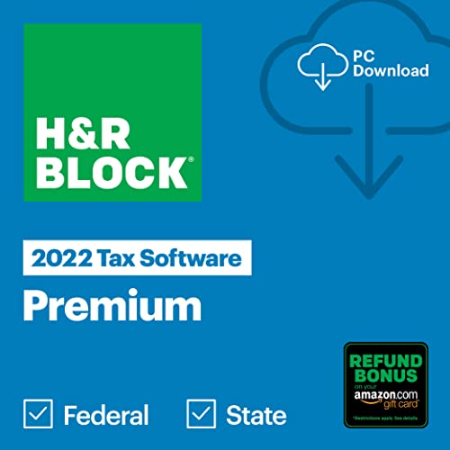 H&R Block Premium 2022: Refund Bonus (PC Download) 100 Deals