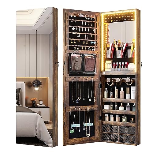 HNEBC Jewelry Organizer Wall Mounted with LED 100 Deals