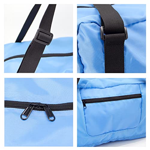 HOLYLUCK Foldable Travel Duffel Bag - Sky Blue 100 Deals