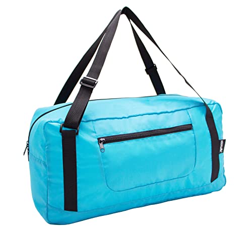 HOLYLUCK Foldable Travel Duffel Bag - Sky Blue 100 Deals
