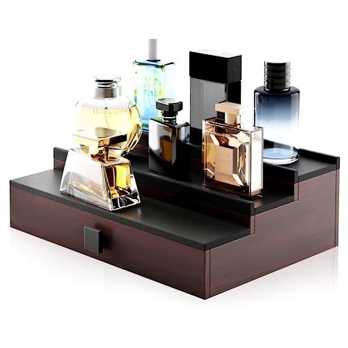 HOTCAN 3 Tier Wooden Cologne Organizer with Drawer 100 Deals