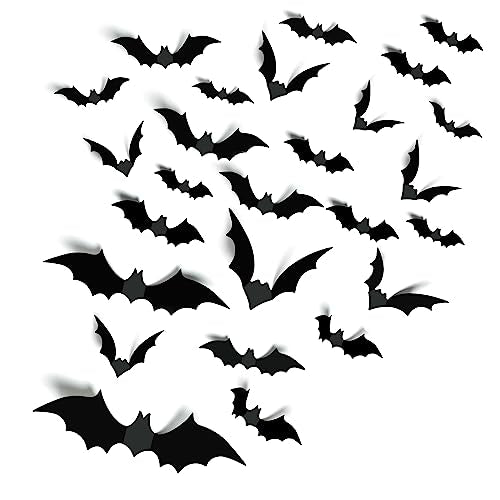 Halloween Bats Wall Decor - 140PCS Realistic PVC Sticker 100 Deals