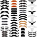 Halloween Mustache Stickers: 100 Pcs, 20 Styles 100 Deals