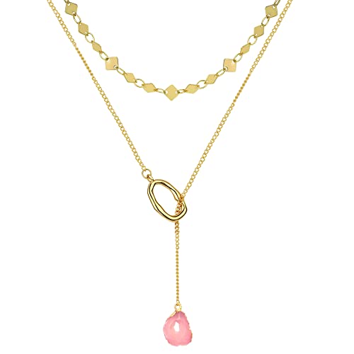 Handmade Rose Quartz Y Necklace for Women 100 Deals