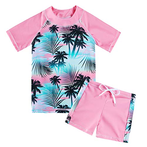 Hawaiian Boyshort Rashguard Girls' Swimwear Size 4-5 100 Deals
