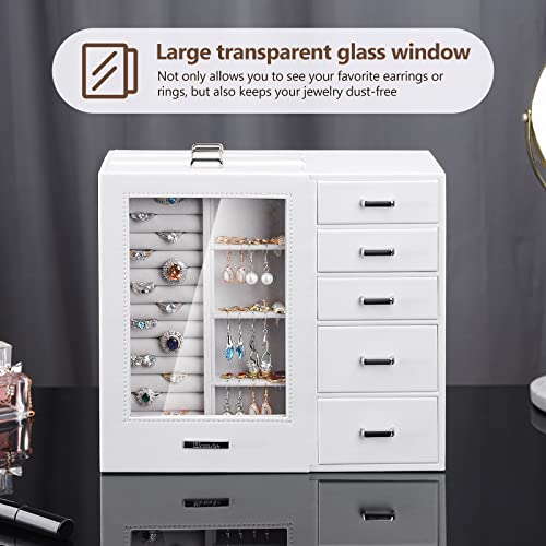 Homde Large Jewelry Box with Glass Window 100 Deals