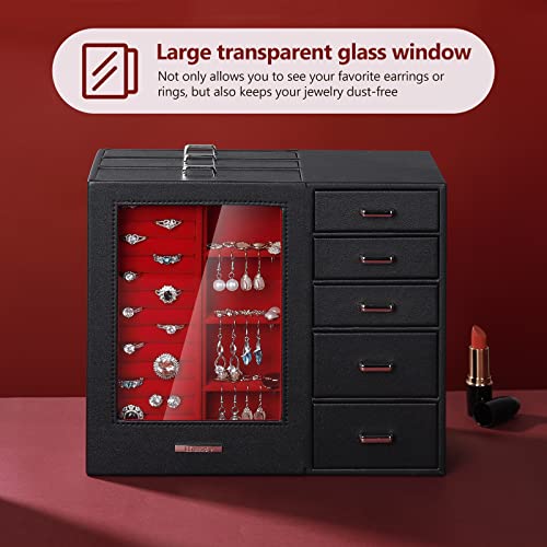 Homde Large Jewelry Box with Glass Window 100 Deals