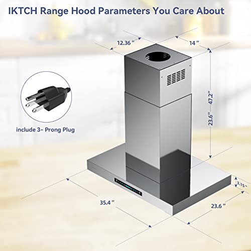 IKTCH 36 Stainless Steel Range Hood 900CFM 100 Deals