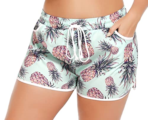 IN'VOLAND Plus Size Floral Print Swim Shorts 100 Deals