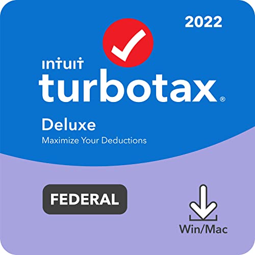 Intuit TurboTax Deluxe 2022: Federal Tax Software 100 Deals