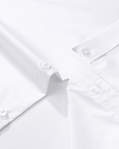 J.VER Men's Solid White Button Down Shirt 100 Deals