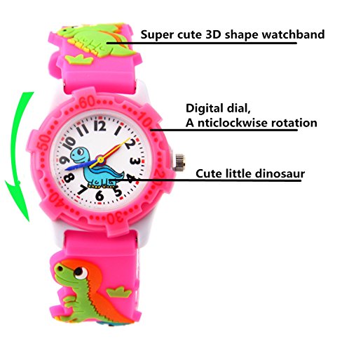 Jewtme Kids Dinosaur-Pink Analog Time Teacher Watch 100 Deals