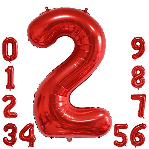 Jumbo Foil Helium Red Number 2 Balloons 100 Deals