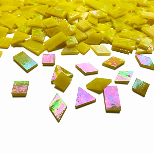 KALUCION Iridescent Yellow Glass Mosaic Tiles 100 Deals