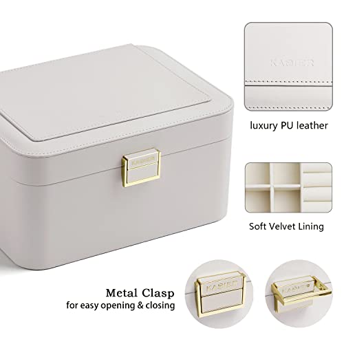 KAMIER 2 Layer Jewelry Organizer Box, Gray 100 Deals