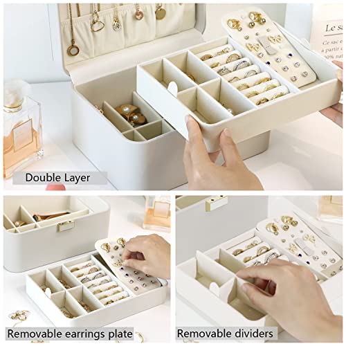 KAMIER 2 Layer Jewelry Organizer Box, Gray 100 Deals