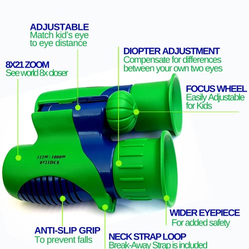 Kids 8x21 Binoculars - Shockproof, Compact, High-Res 100 Deals
