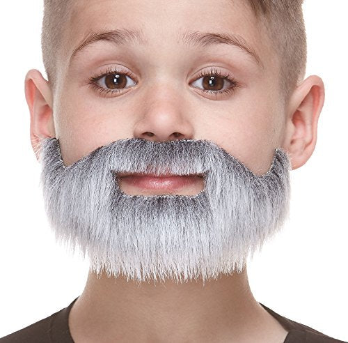 Kids' Self-Adhesive Fake Beard Costume Accessory Gray/White 100 Deals