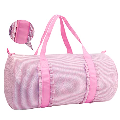 Kids Travel Seersucker Duffel Bag X-Large Pink 100 Deals