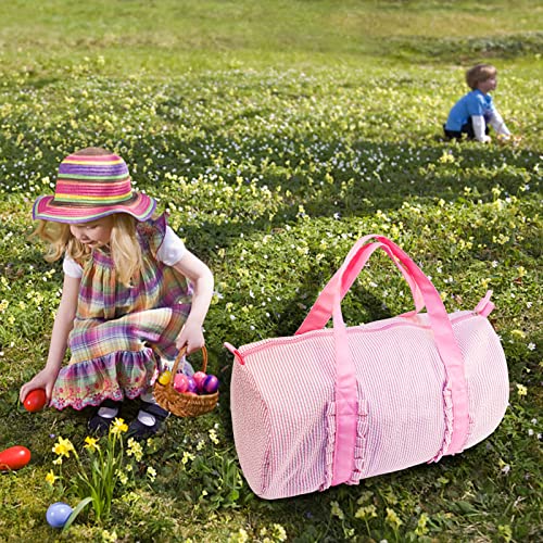 Kids Travel Seersucker Duffel Bag X-Large Pink 100 Deals