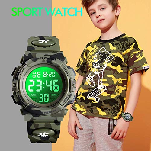 Kids Waterproof Camouflage Digital Sports Watch 100 Deals