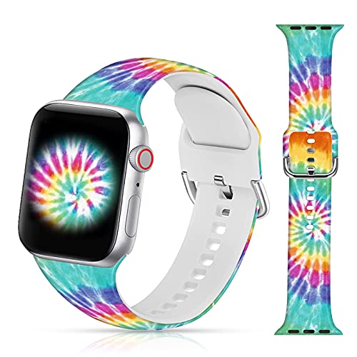 LAACO Tie Dye Silicone Sport Bands for Apple Watch 100 Deals