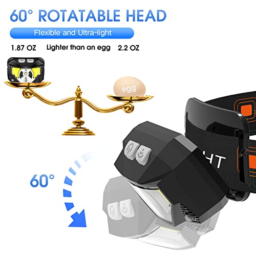 LHKNL Rechargeable Headlamp Flashlight, Waterproof 8 Modes 100 Deals