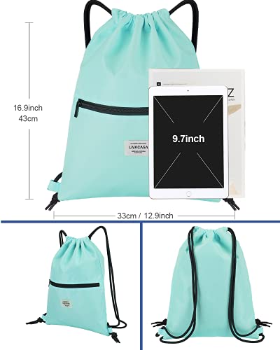 LIVACASA Light Blue Drawstring Backpack Gym Bag 100 Deals