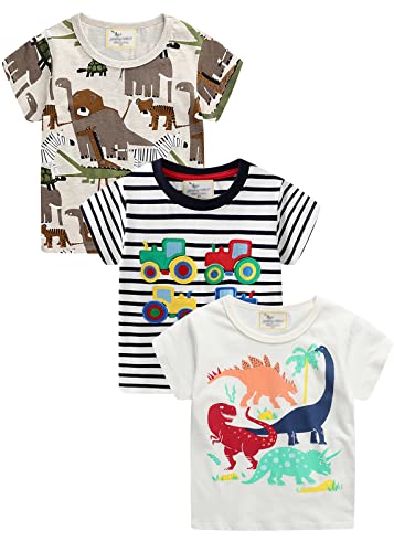 LOKTARC Boys Animal T Shirts 3-Pack 100 Deals