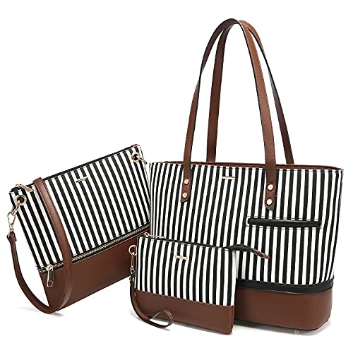 LOVEVOOK Striped Shoulder Bag Set - Coffee 100 Deals