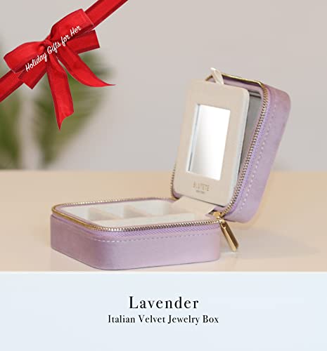 Lavender Velvet Jewelry Box Organizer with Mirror 100 Deals