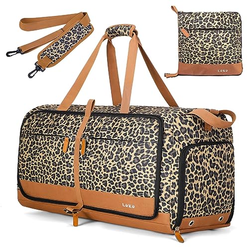 Lekesky Women's Leopard Travel Duffle Bag 100 Deals