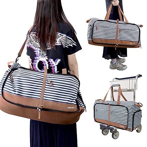 Lekesky Women's Striped Travel Duffel Bag 100 Deals