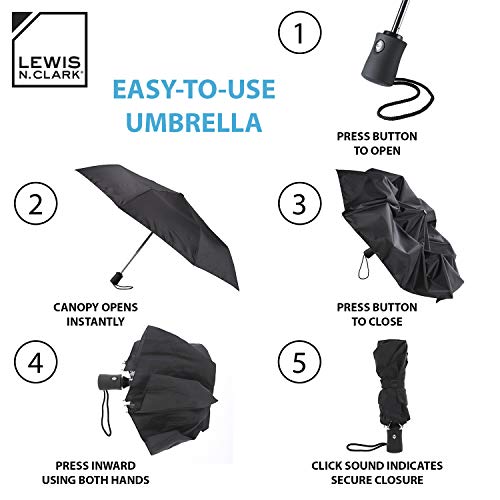 Lewis N. Clark Windproof Travel Umbrella Black 100 Deals