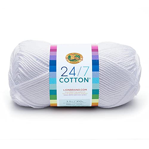 Lion 24/7 Cotton Yarn - White 100 Deals