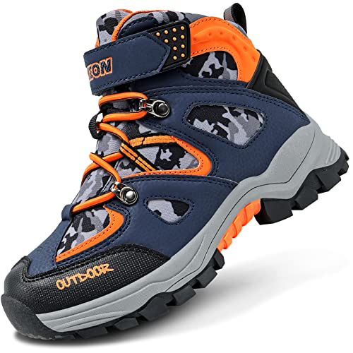Littleplum Kids Outdoor Hiking Boots Orange Blue 100 Deals