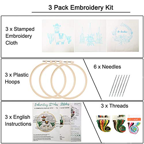 Louise Maelys Beginner Embroidery Kit with Hoops 100 Deals