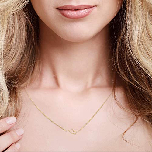 MUSTHAVE Zodiac 18K Gold Plated CZ Necklace with Message Card, Yellow Gold Color, Anchor Chain, Best Gift Necklace, Size 16 inch + 2 inch Extender, Zodiac Pendant, Constellation, Gift Card (Aquarius) 100 Deals
