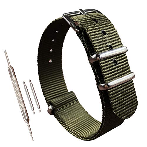 MZBUTIQ 10mm Green Nylon Women's Watch Strap 100 Deals