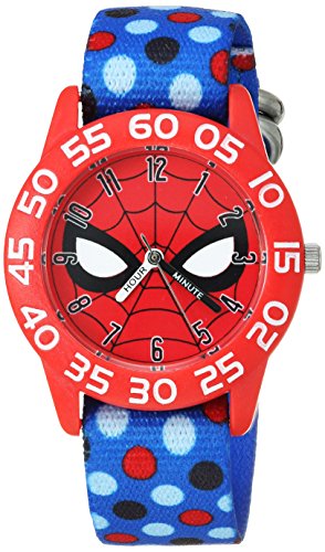 Marvel Spider-Man Kids' Nylon Strap Watch Red/Blue 100 Deals