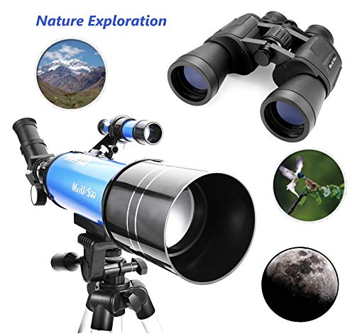 MaxUSee 70mm Refractor Travel Telescope Bundle 100 Deals
