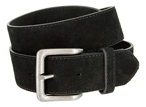 Men's Casual Black Suede Leather Belt (30) 100 Deals