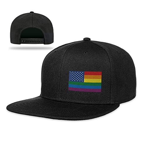 Men's Pride Rainbow Flag Snapback Hat - Black 100 Deals