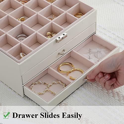 Misaya 3-Layer Earring Jewelry Box Organizer White 100 Deals