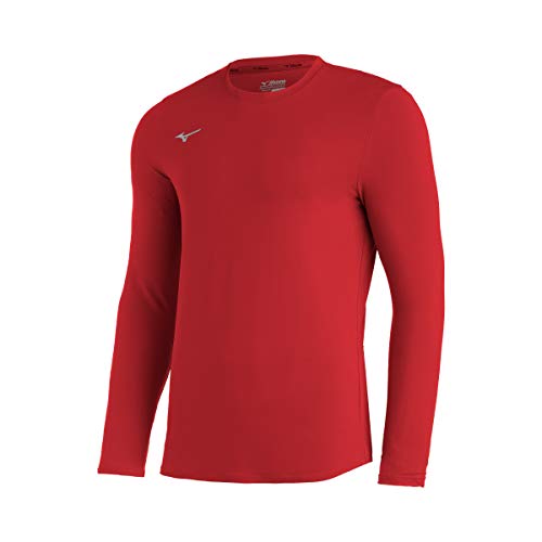 Mizuno Youth Red Long Sleeve Crew (Small) 100 Deals