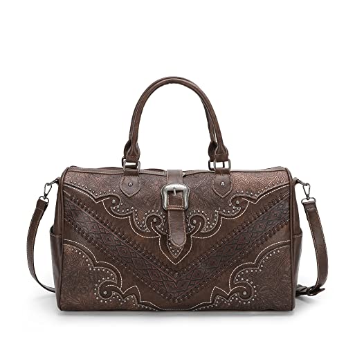 Montana West Tooled Leather Weekender Bag for Women 100 Deals
